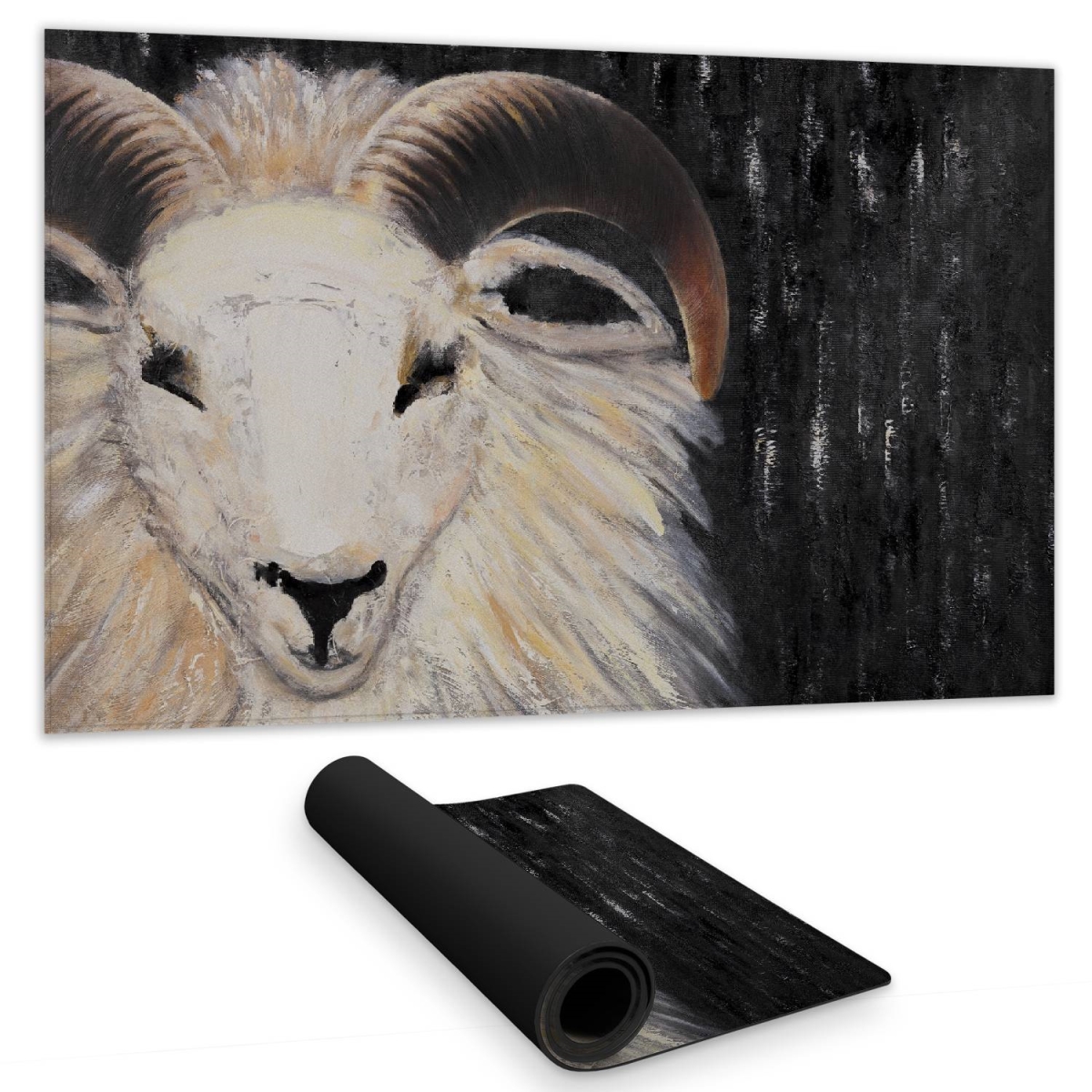 C1DM1424NV5LK7 14 x 24 in. Bushy Ram Farm Animals Desk Mat - Home Decor Bedroom Mat