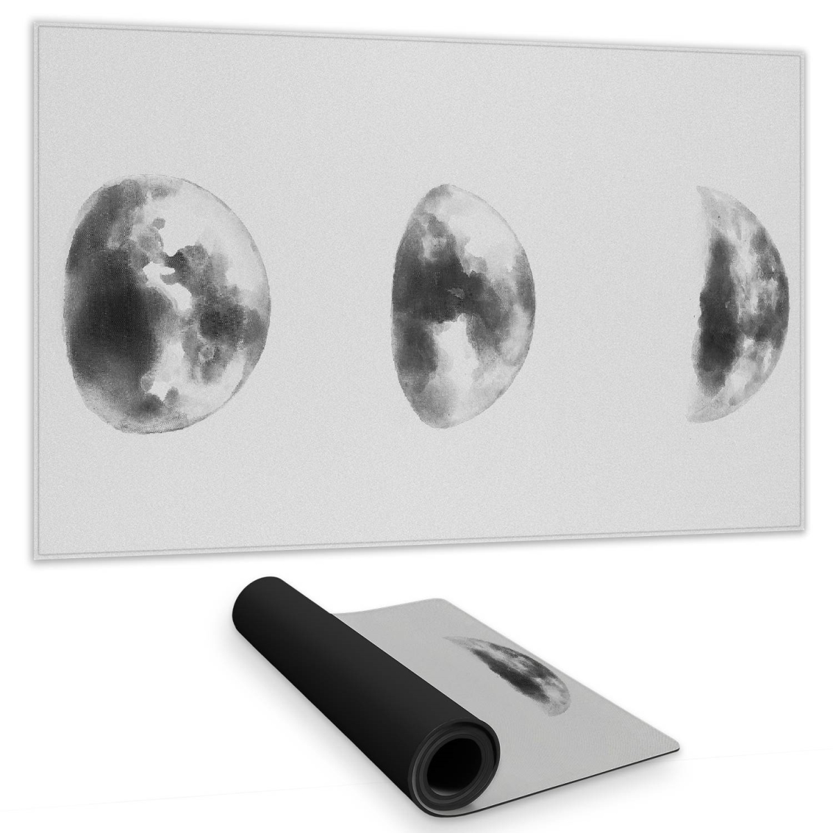 C1DM14249J0SVO 14 x 24 in. Black & White Eclipse Desk Mat - Monochrome Earth & Galaxy