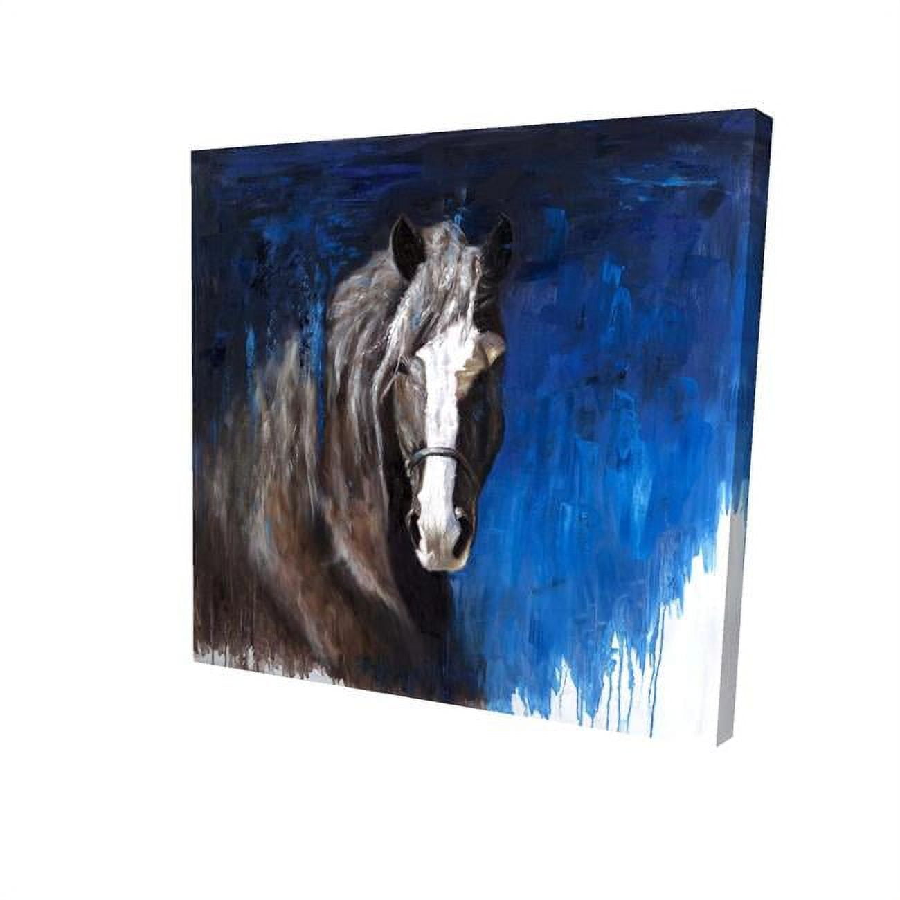 16 x 16 in. Brown Horse on Blue Background-Print on Canvas