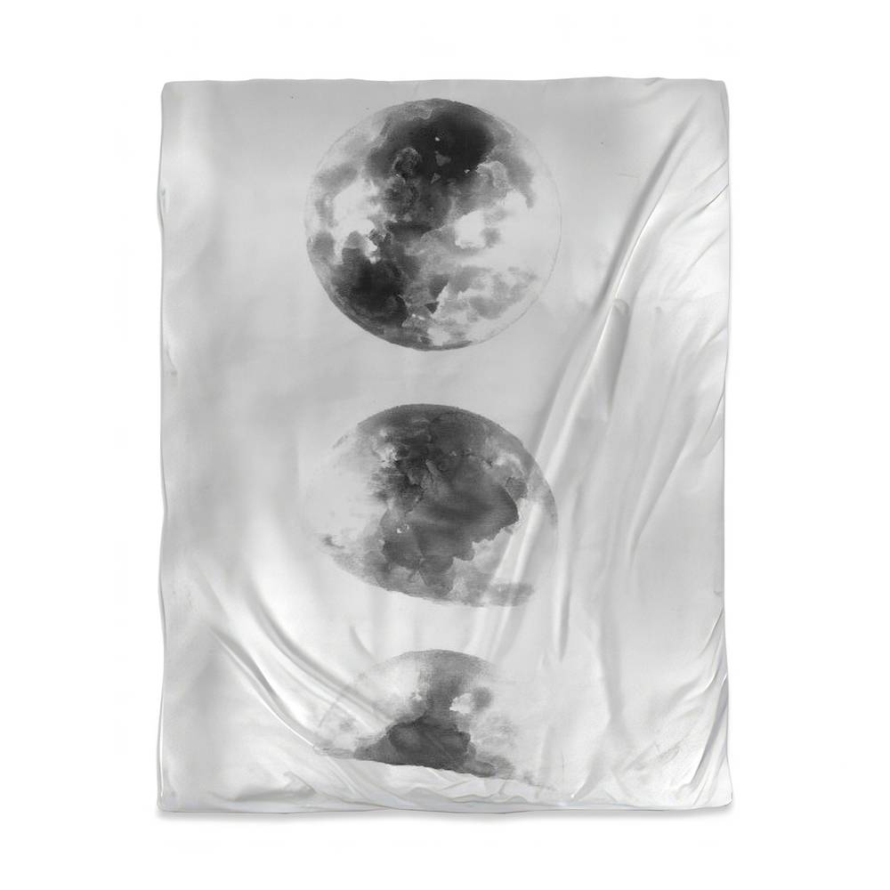 3817-HWCT-EA06 Eclipse Phases Galaxy Twin Size Duvet Cover - White Earth Space Decor