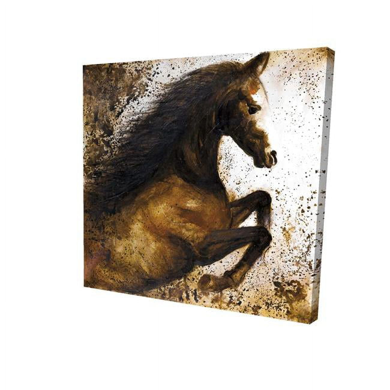 16 x 16 in. Horse Rushing Into The Dust-Print on Canvas