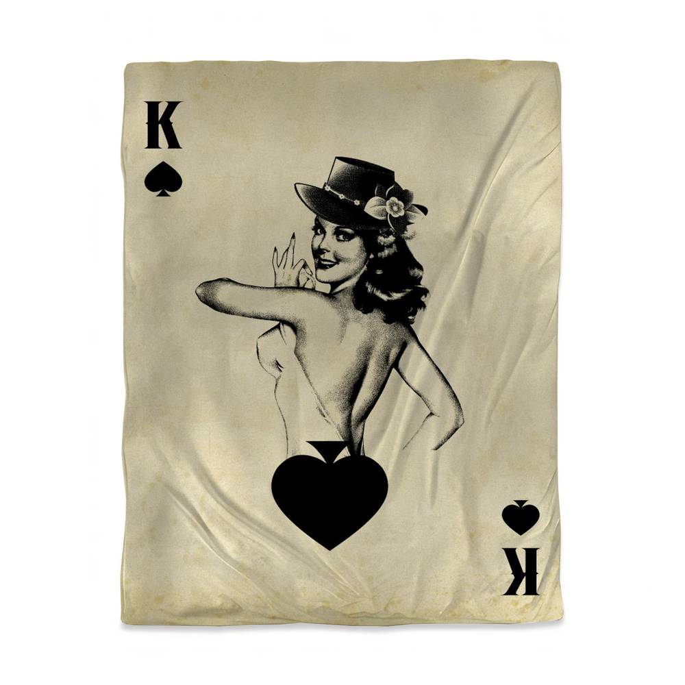 3817-VWCT-MI15 King of Spades Twin Size Duvet Cover - Retro Man Cave Decor Bedding