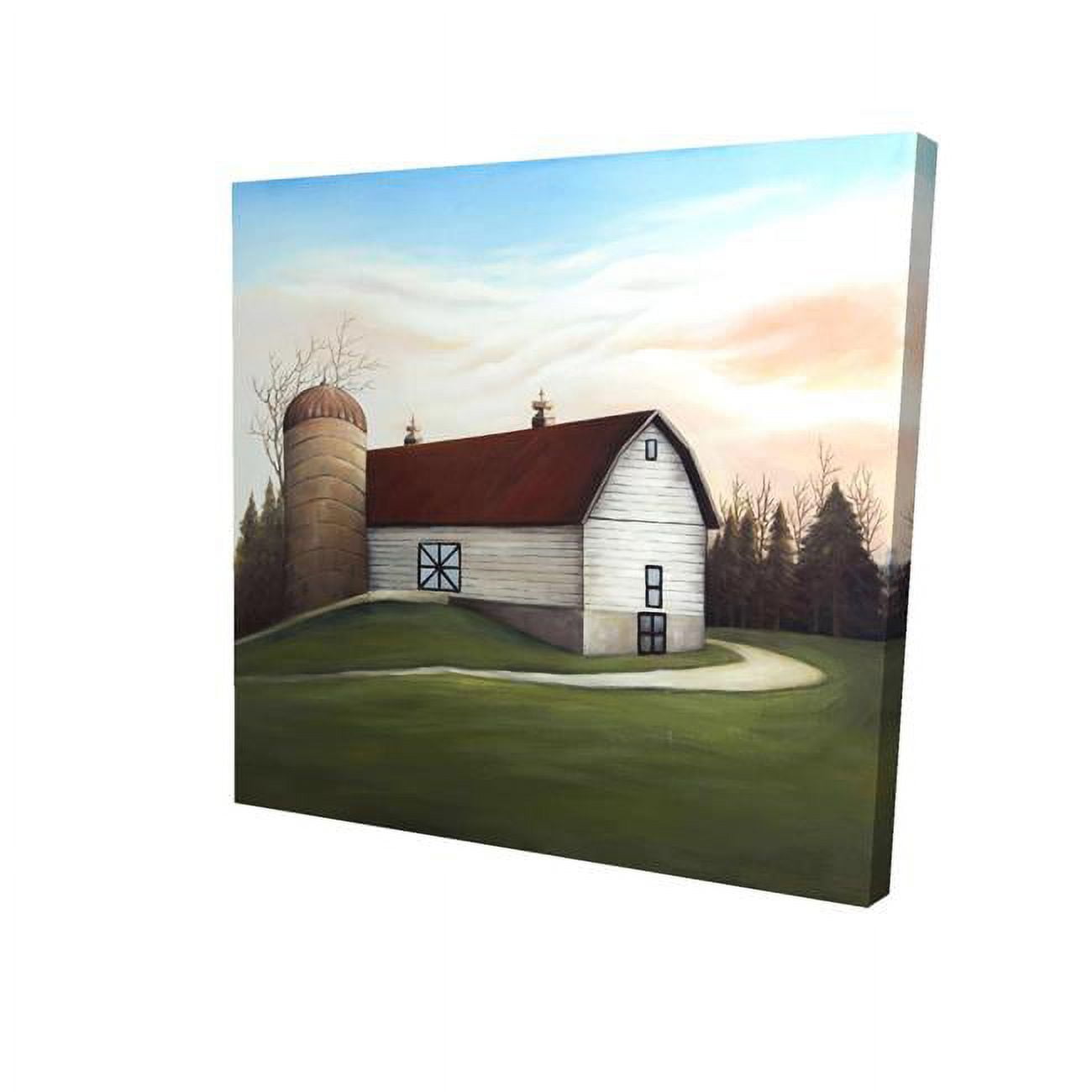16 x 16 in. White Barn-Print on Canvas