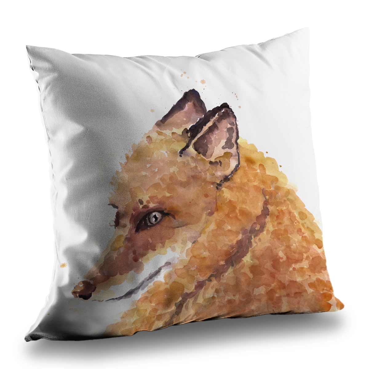 C1PT14140XPT2O 14 x 14 in. Fox Orange Wildlife Poly Twill Throw Pillow - Home Decor Insert