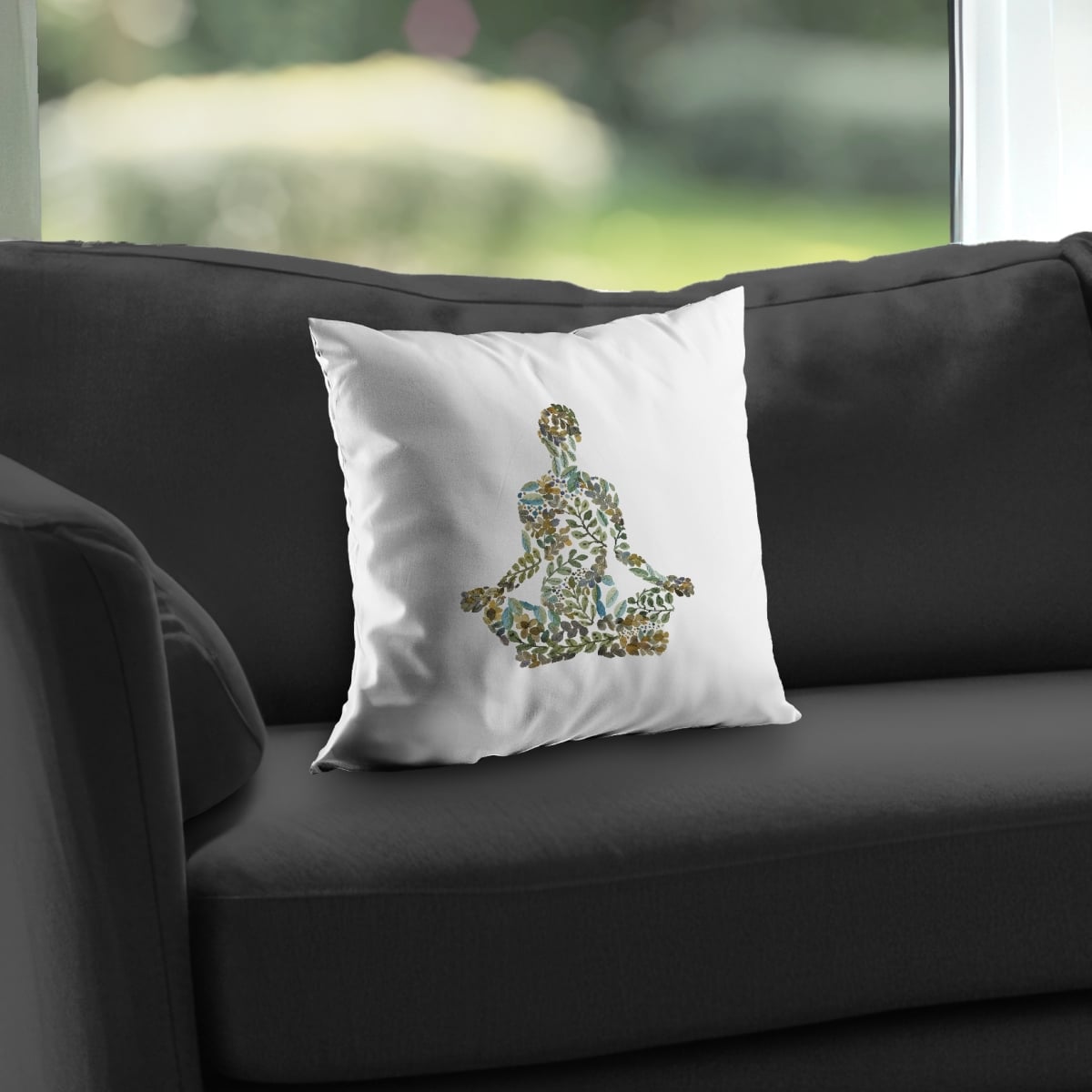 C1PT1414CNI567 14 x 14 in. Zen Attitude Green Poly Twill Throw Pillow Insert - Home Decor