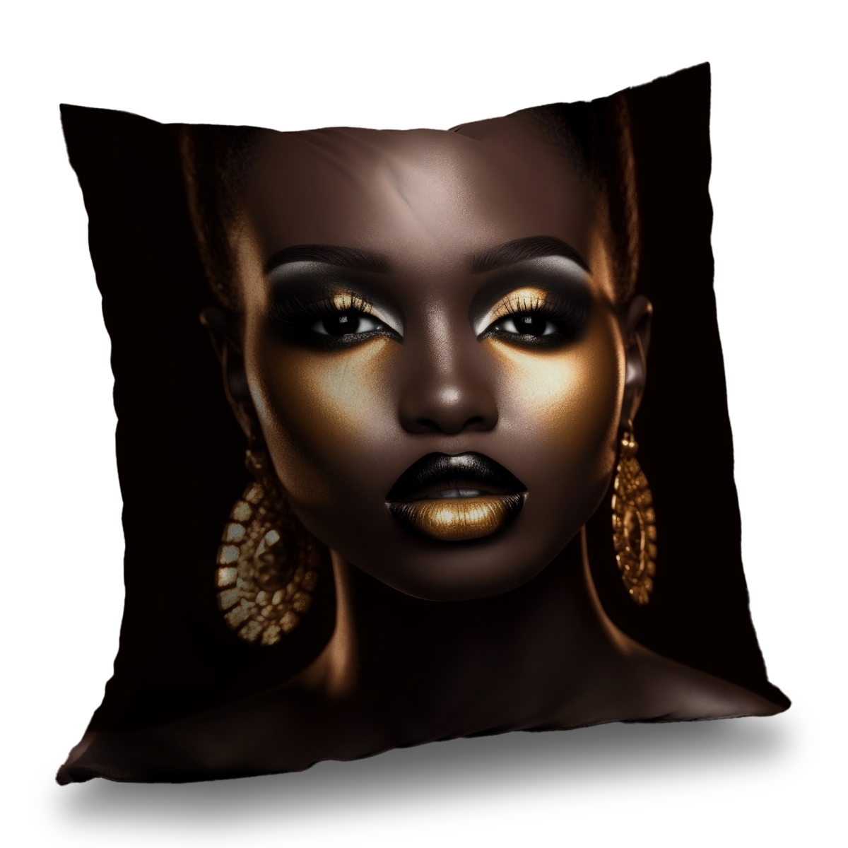 C1PT1414T6KYUF 14 x 14 in. Piercing Gaze Yellow Figurative Poly Twill Throw Pillow - Insert