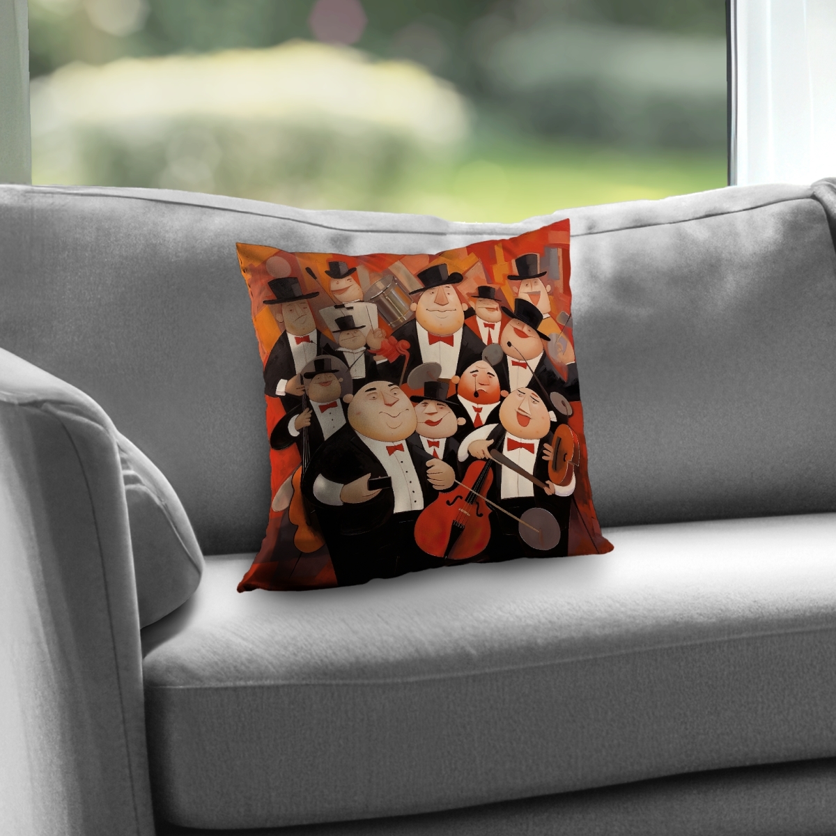 C1PT1414A06TM8 14 x 14 in. Abstract Band Throw Pillow - Contemporary Poly Twill Decor