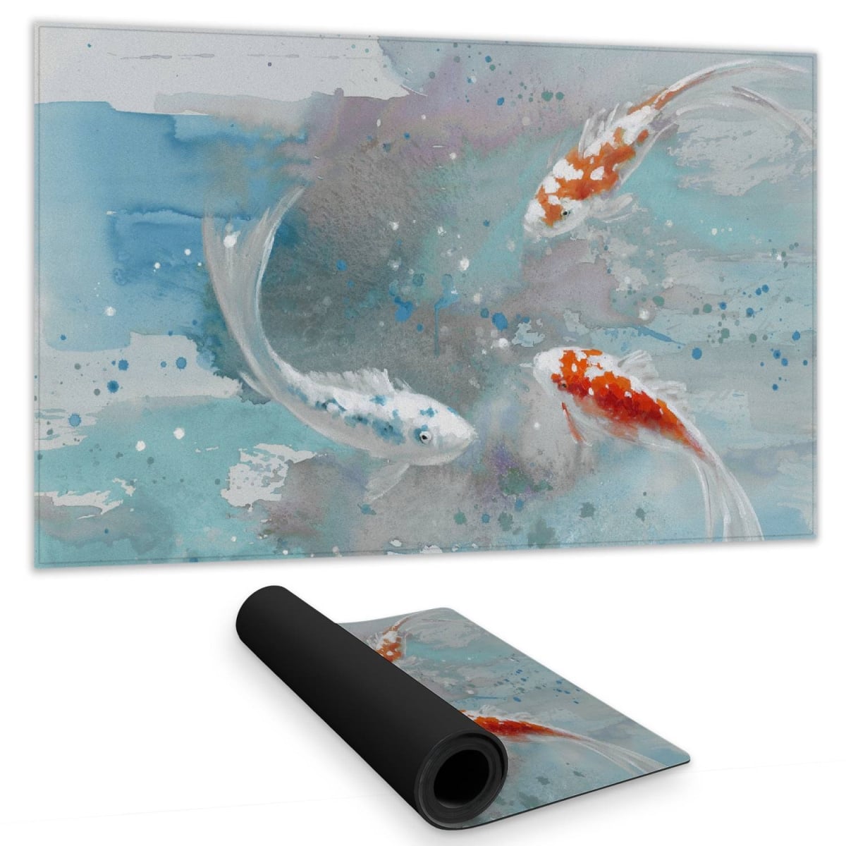 C1DM14245FG81X 14 x 24 in. Koi Fish in Blue Water Desk Mat - Aquatic Home Decor