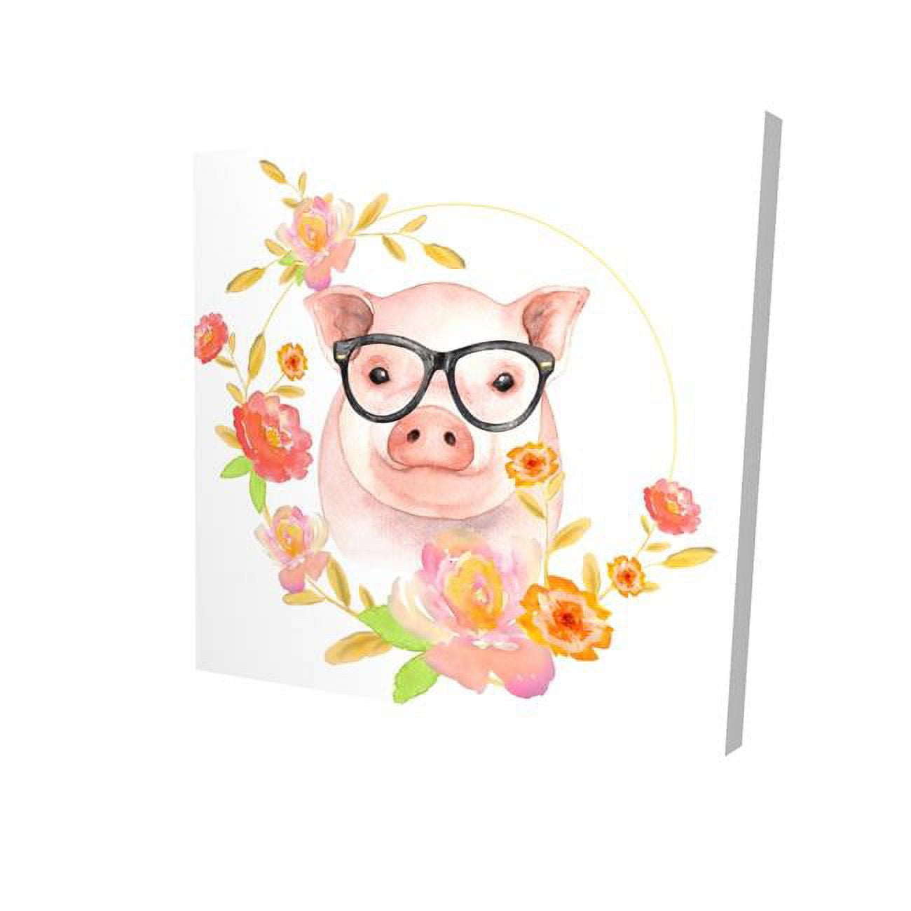 16 x 16 in. Happy Little Pig-Print on Canvas