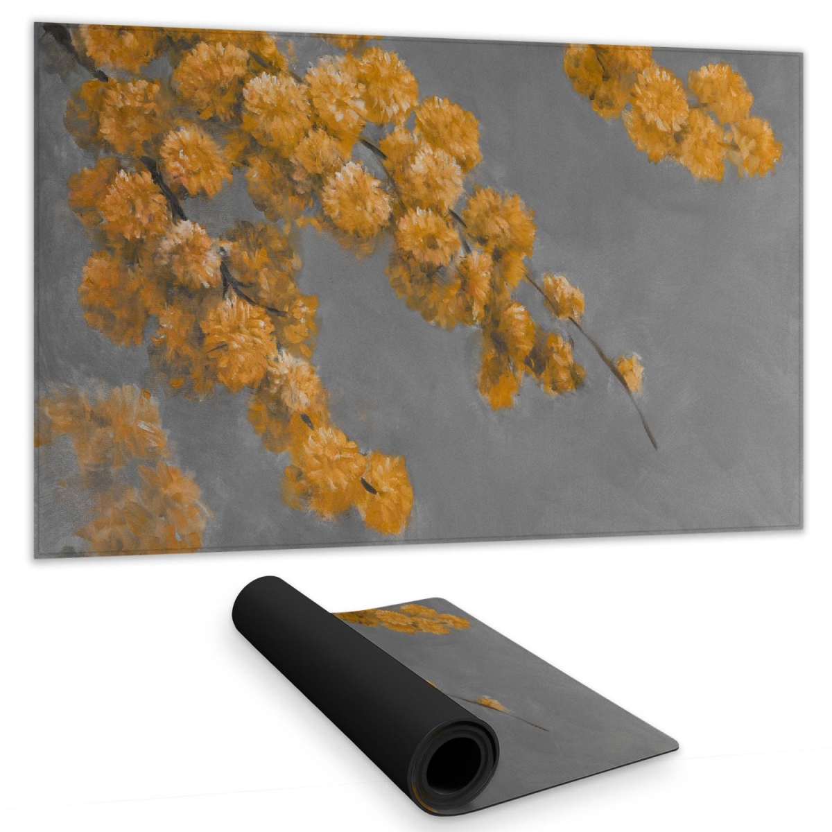 C1DM1424DL5U9L 14 x 24 in. Golden Wattle Plant Desk Mat - Contemporary Floral Home Decor