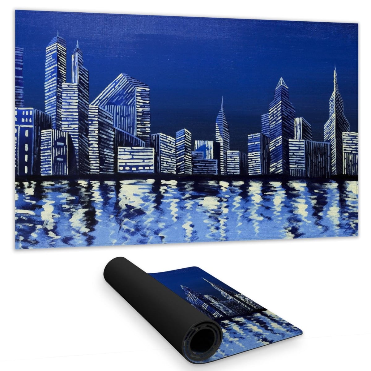 C1DM1424IR0GRM 14 x 24 in. Blue Skyline Bedroom Desk Mat - Contemporary Home Decor