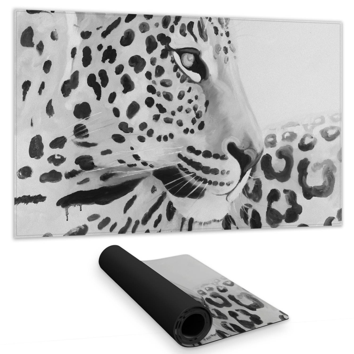 C1DM14242OOHIW 14 x 24 in. Beautiful Leopard Feline African Desk Mat - Home Decor Essential