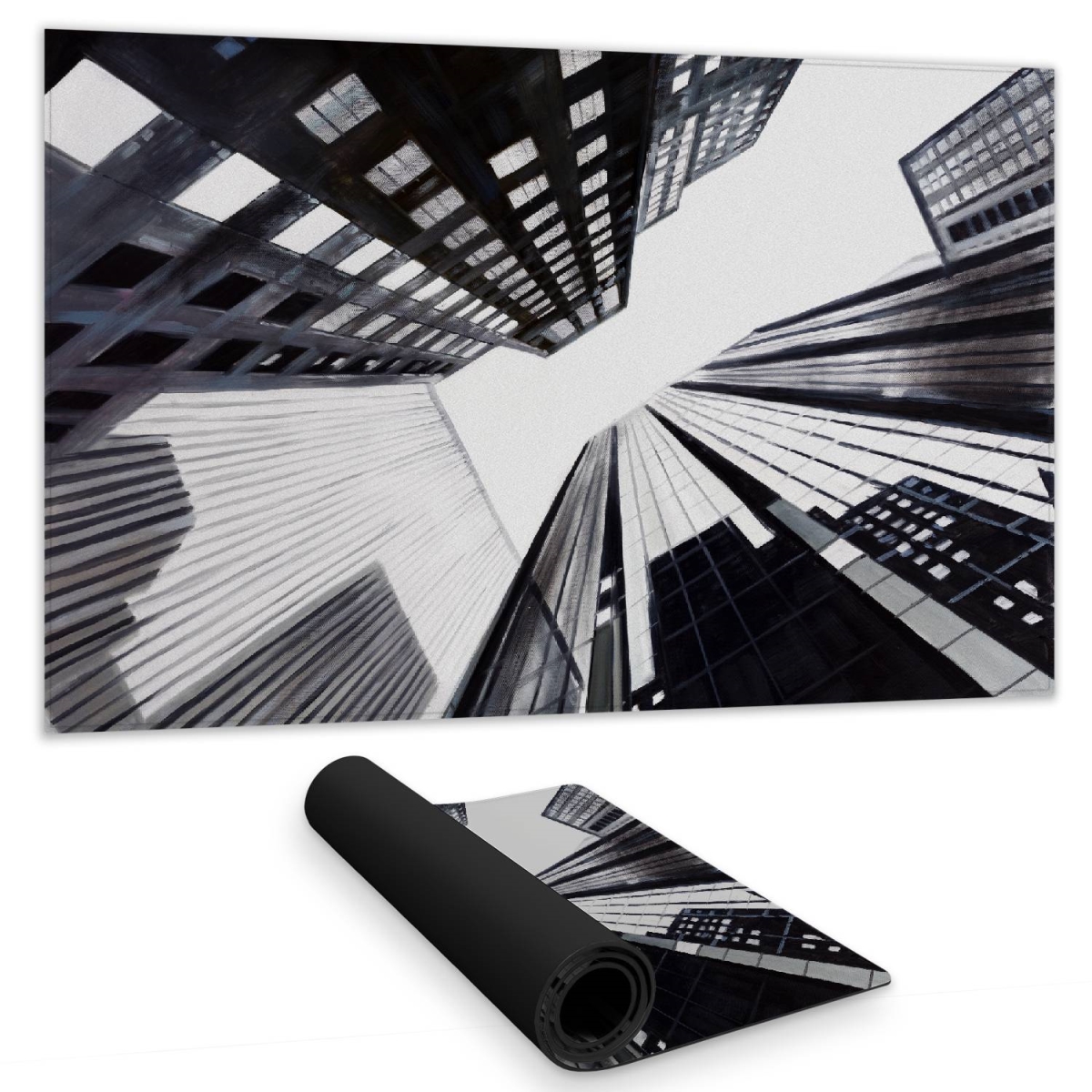 C1DM1424IL7688 14 x 24 in. Low-Angle City View White Desk Mat - Bedroom Home Decor