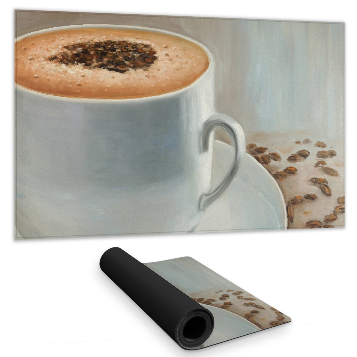 C1DM1424DNR3FT 14 x 24 in. Cappuccino Time Kitchen Desk Mat - Brown Gastronomy Decor