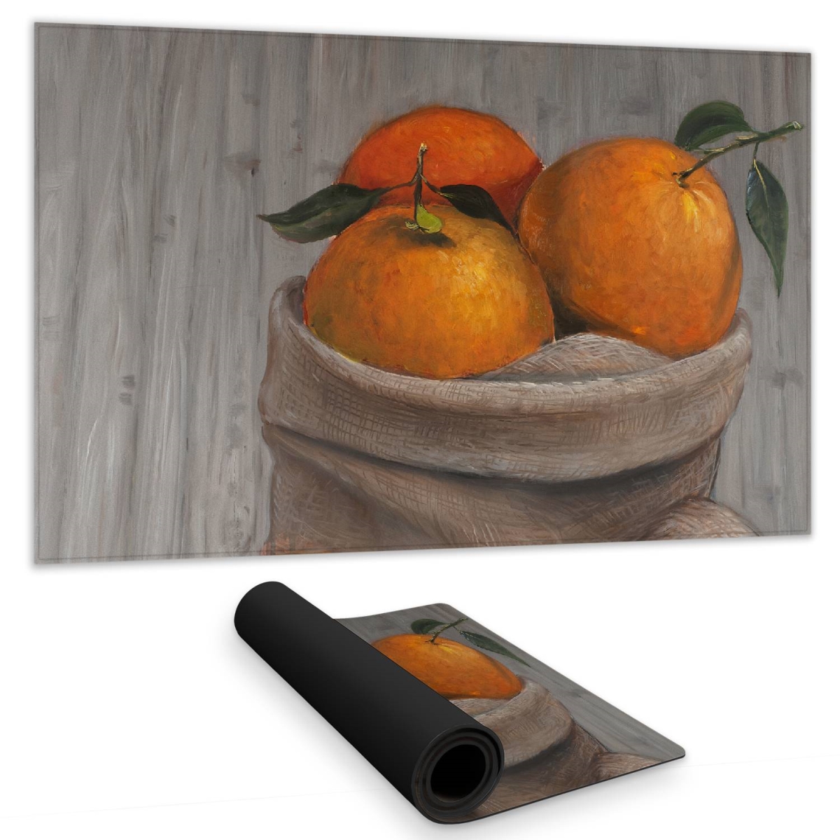C1DM1424SORPZA 14 x 24 in. Bag of Oranges Hyperrealist Kitchen Desk Mat - Home Decor