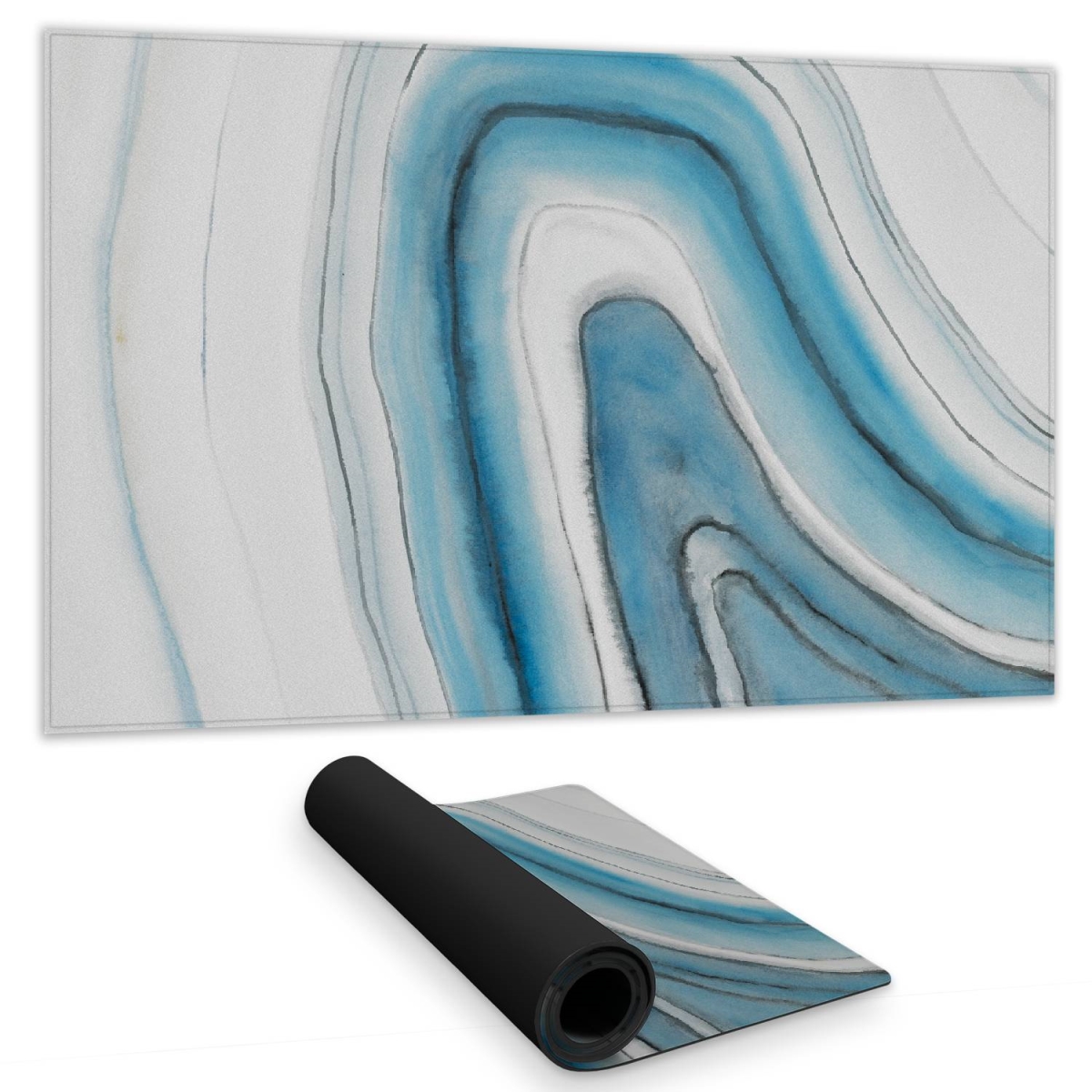 C1DM1424CU10FZ 14 x 24 in. Round Geode Blue Desk Mat - Contemporary Home Decor Essential