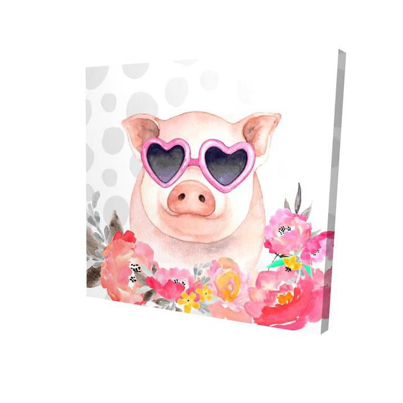 16 x 16 in. Little Pig In Love-Print on Canvas