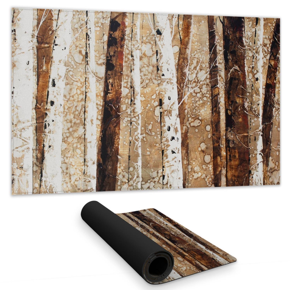 C1DM1424MQVXPK 14 x 24 in. Brown Trees Bedroom Desk Mat - Tree Trunks Home Decor