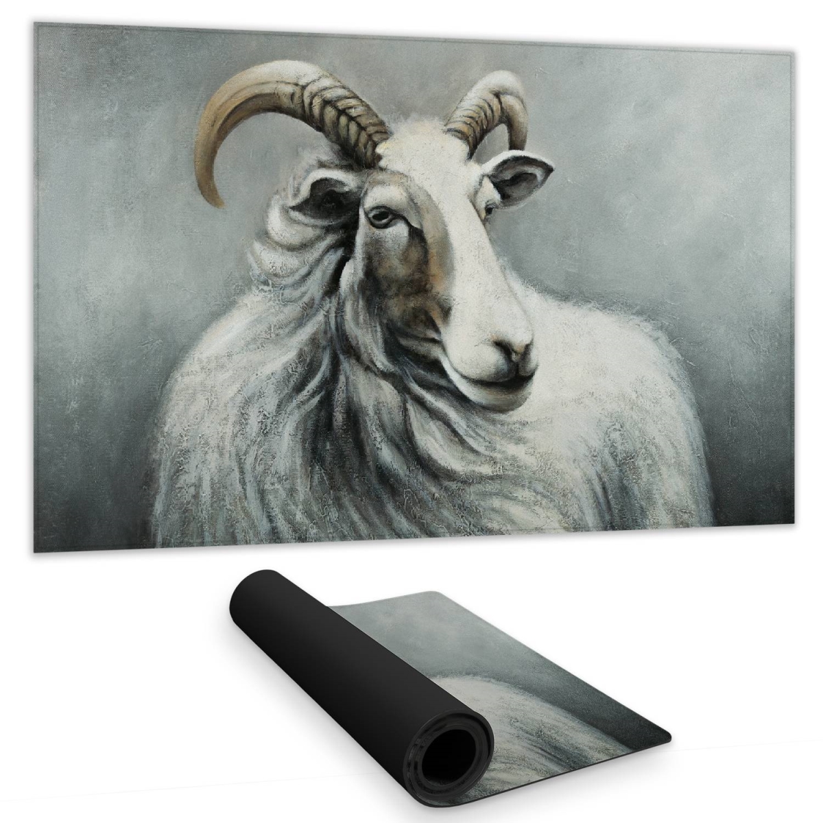 C1DM1424H4VVPY 14 x 24 in. White Rustic Cashmere Goat Desk Mat - Home Decor Essential