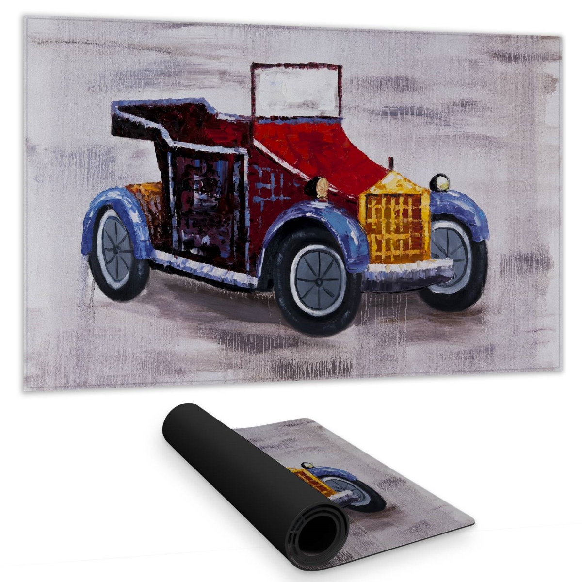C1DM1424QRA2IM 14 x 24 in. Vintage Toy Car Desk Mat - Unique Home Decor Accessory