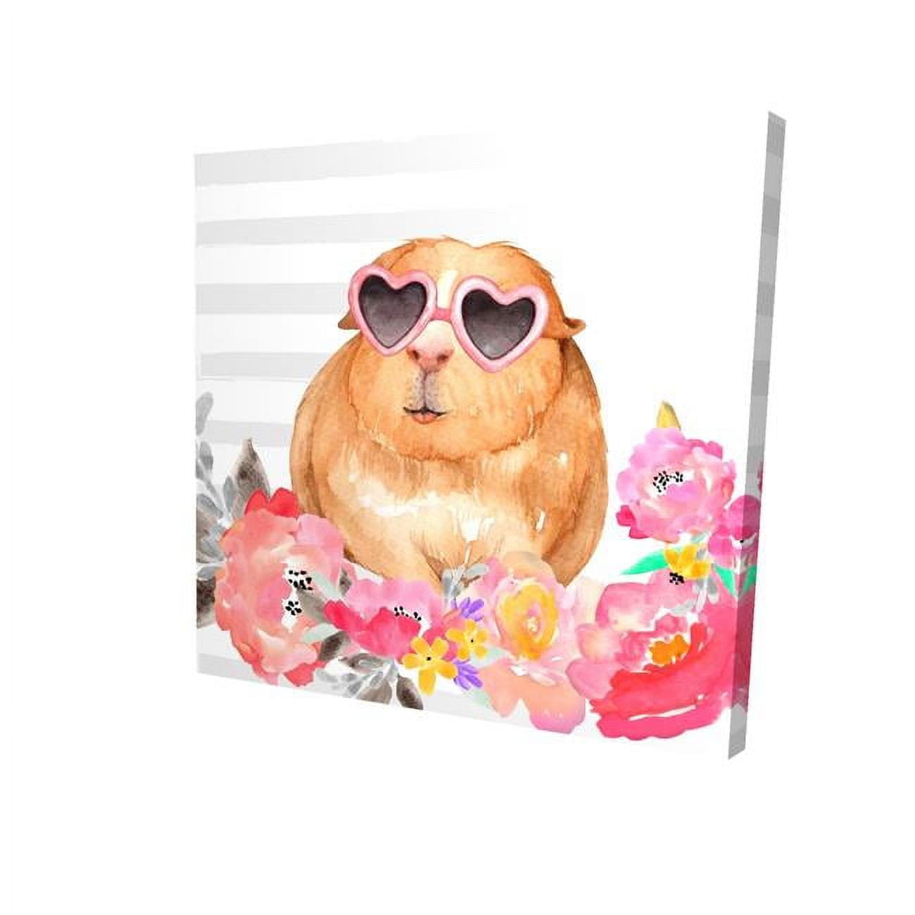 16 x 16 in. Guinea Pig with Glasses-Print on Canvas