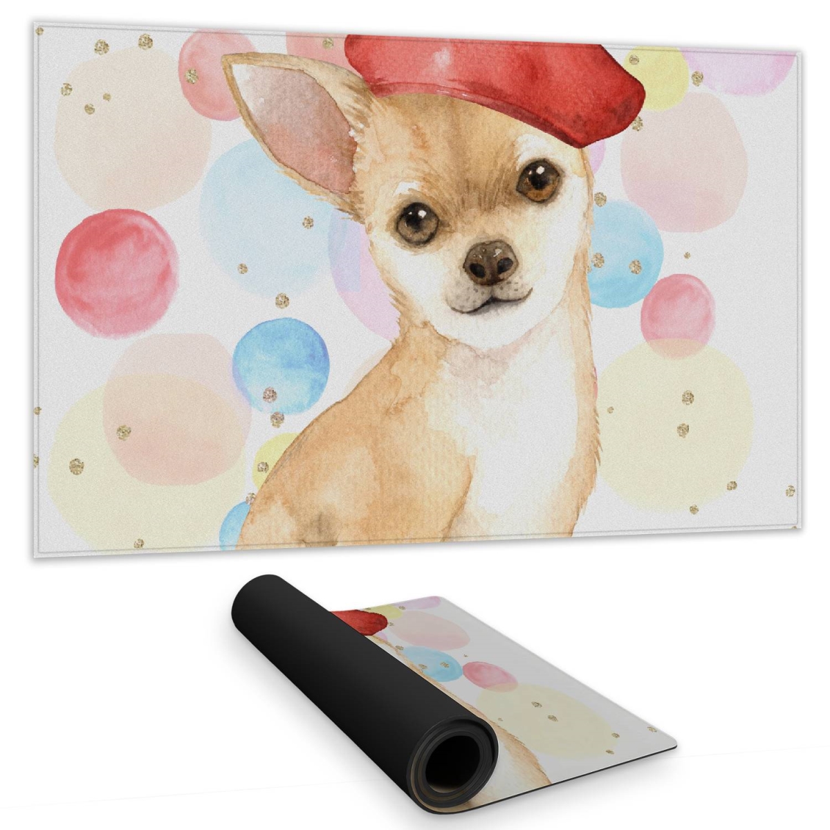 C1DM1424BLUYJ8 14 x 24 in. Chihuahua Dog Artist Desk Mat - Animal Bedroom Decor