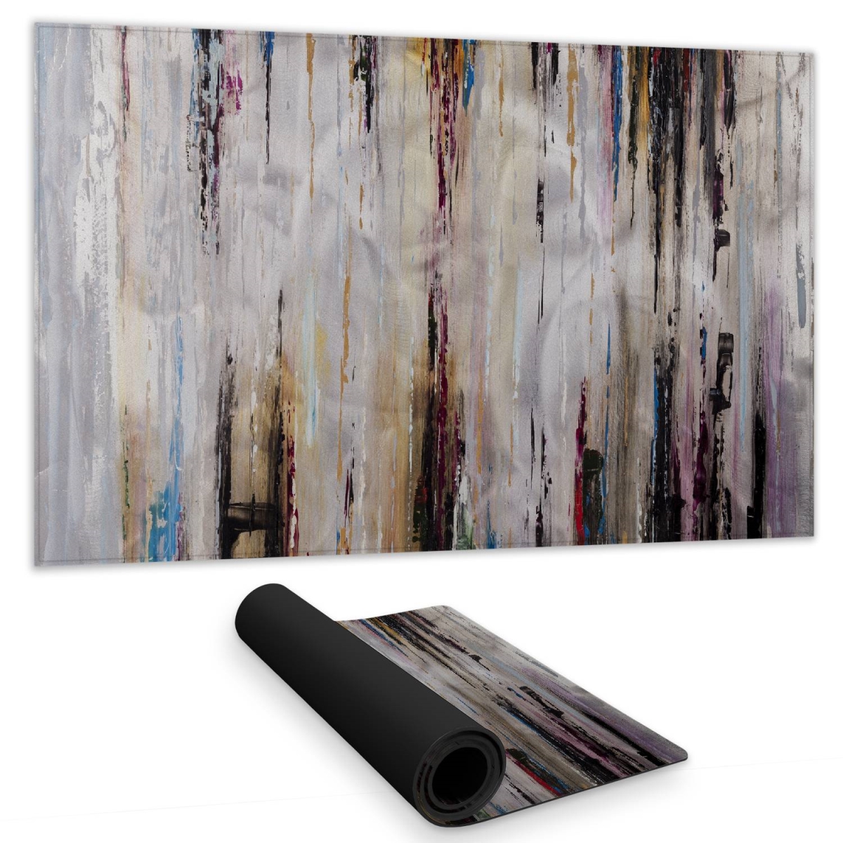 C1DM1424687JGH 14 x 24 in. Abstract Runny Paint Desk Mat - Modern Home Decor Accessory