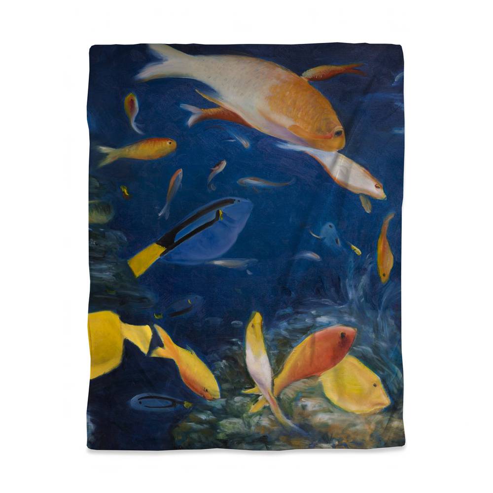 3817-VWCT-AN169 Colorful Fish Under the Sea Twin Size Duvet Cover - Exotic Bedroom Decor