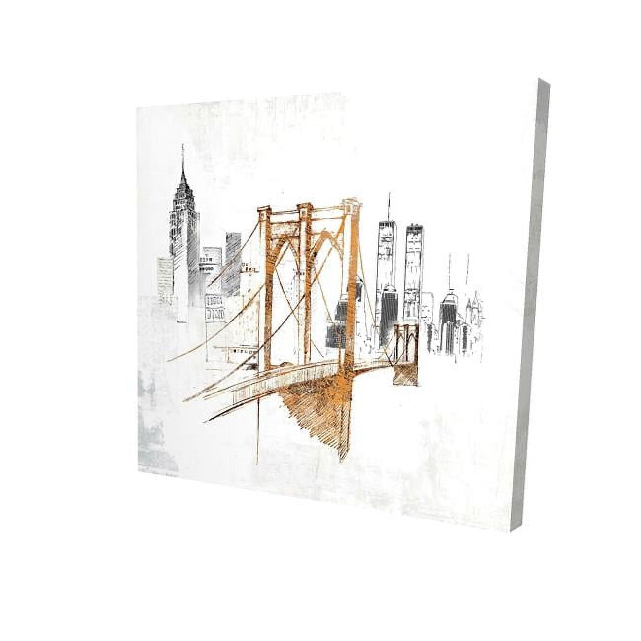 16 x 16 in. Brooklyn Bridge Blurry Sketch-Print on Canvas