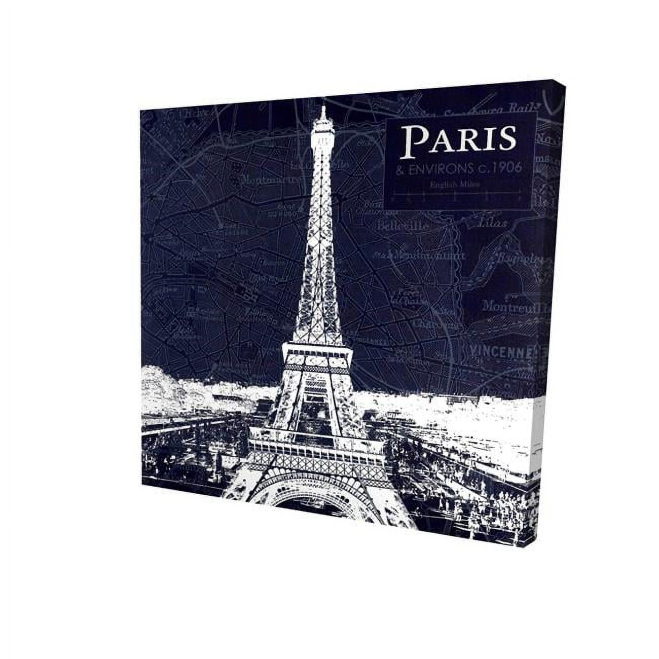 16 x 16 in. Paris Blue Print & Eiffel Tower-Print on Canvas