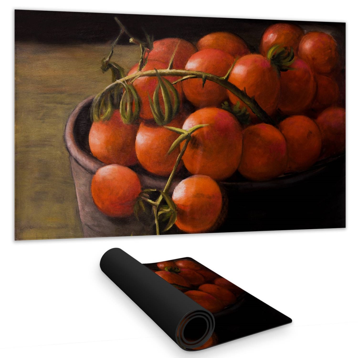 C1DM1424TU9ATT 14 x 24 in. Bucket of Cherry Tomatoes Brown Desk Mat - Modern Home Decor