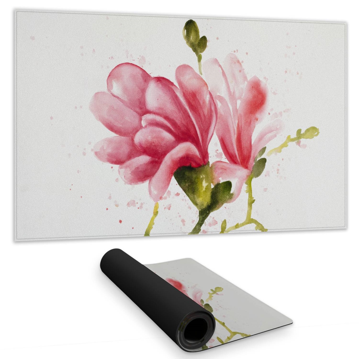 C1DM1424XMGI71 14 x 24 in. Romantic Magnolia Floral Desk Mat - Botanical Home Decor
