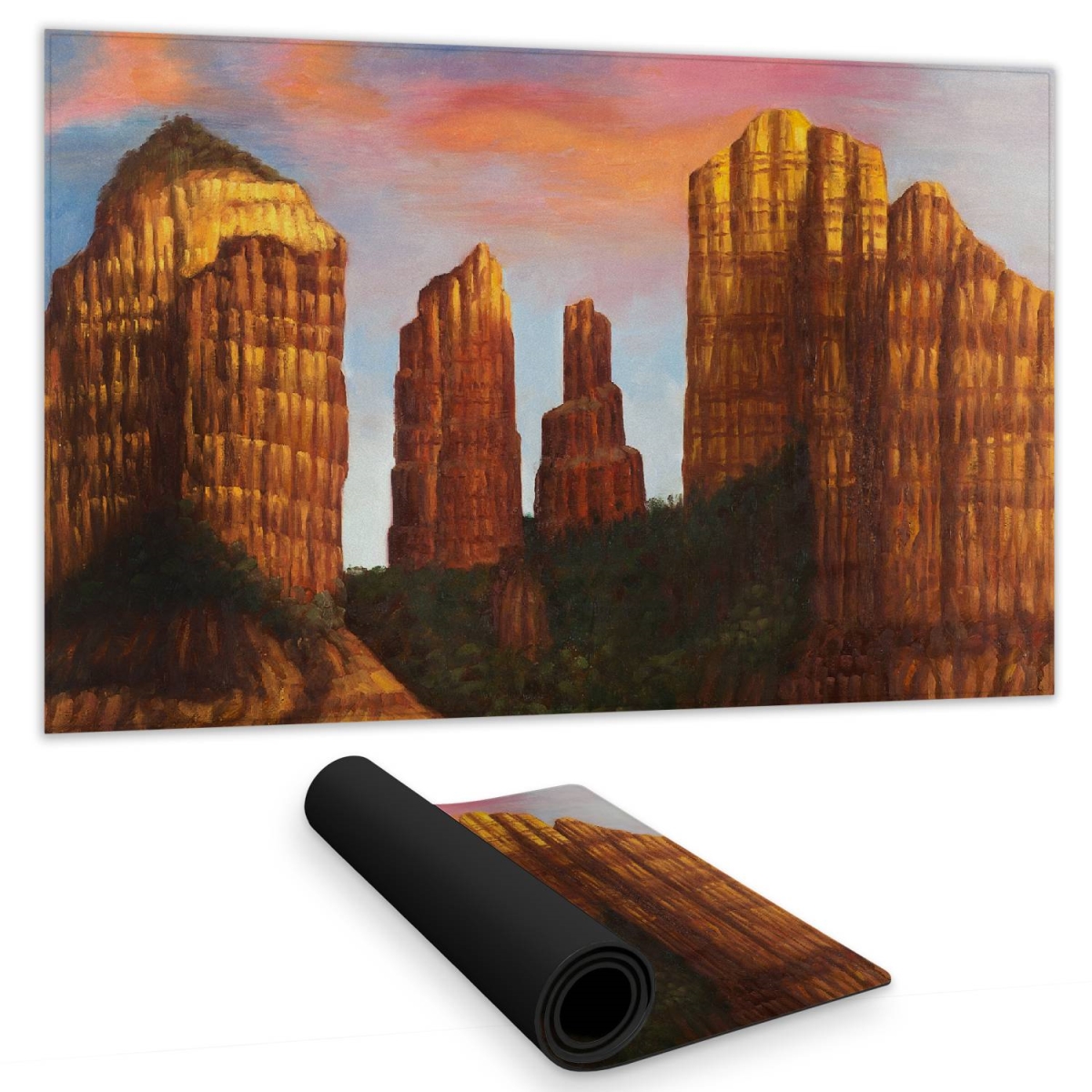 C1DM14243AXEA9 14 x 24 in. Modern Blue Desk Mat - Cathedral Rock Arizona Home Decor