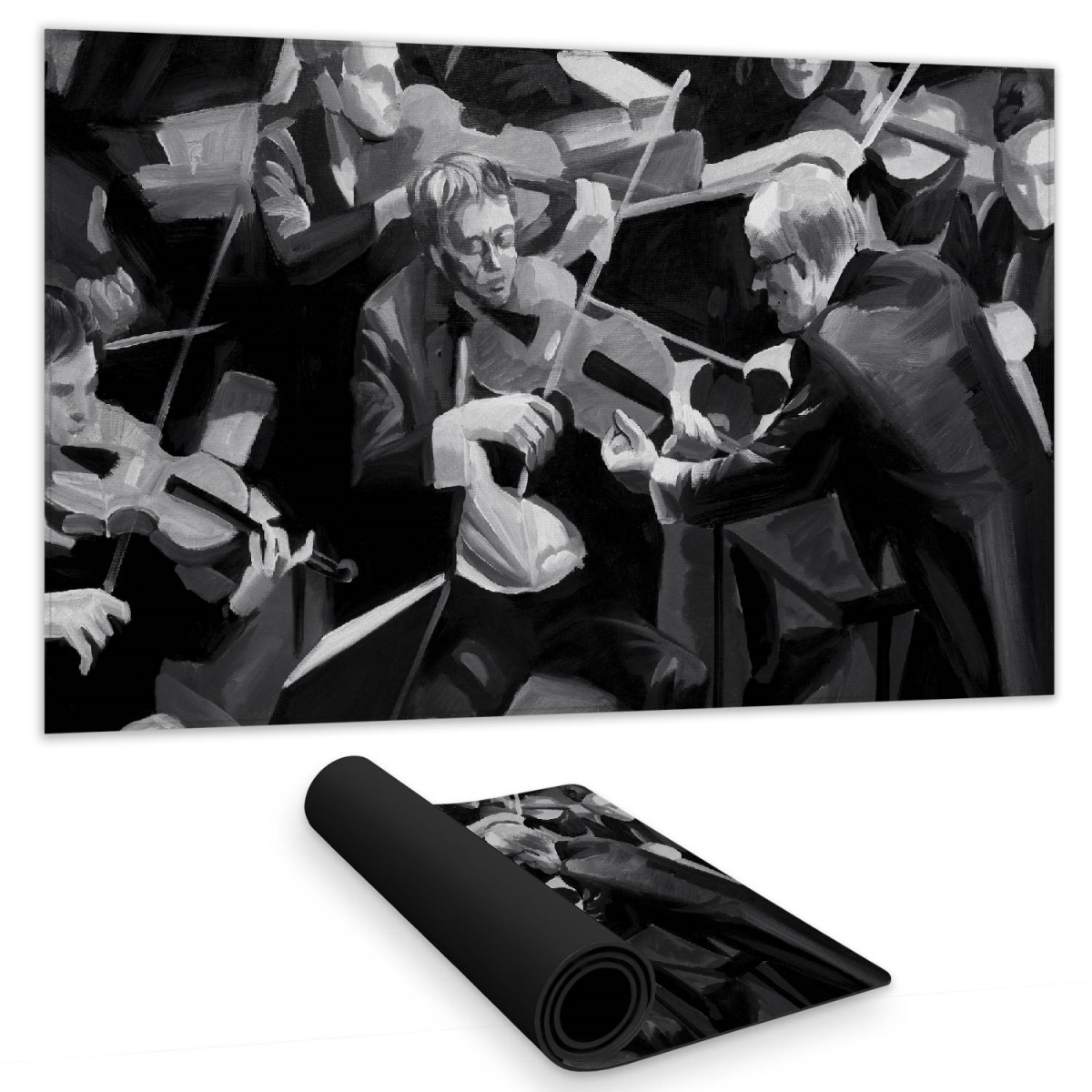 C1DM1424TRTJLM 14 x 24 in. Contemporary Gray Desk Mat - Symphony Orchestra Home Decor