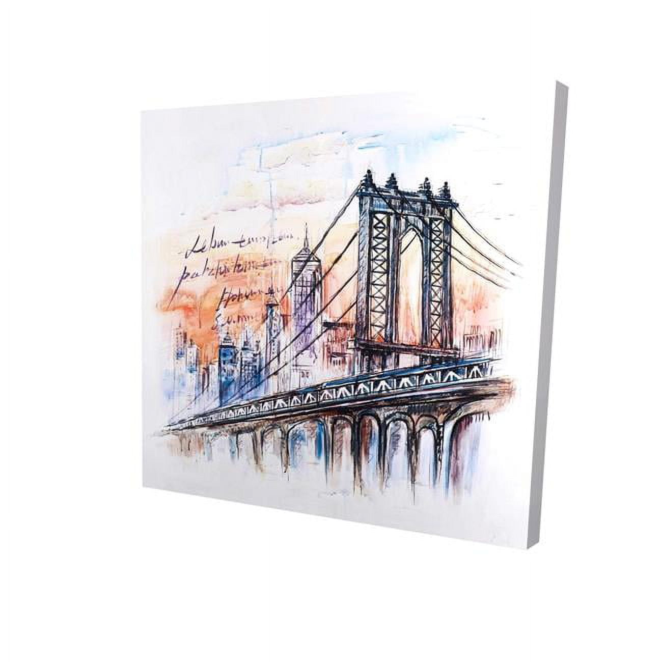 16 x 16 in. Bridge Sketch-Print on Canvas