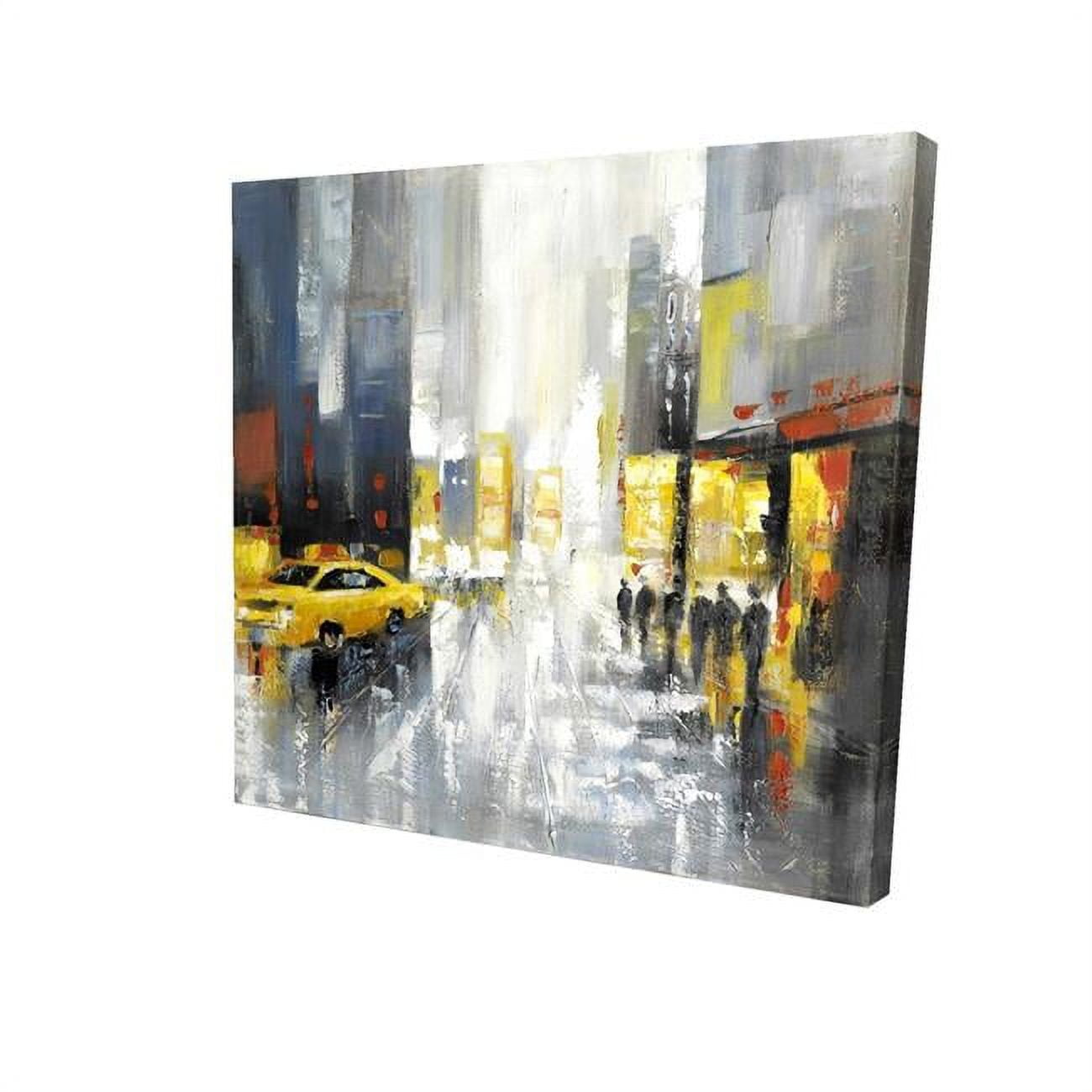 16 x 16 in. Rainy Busy Street-Print on Canvas