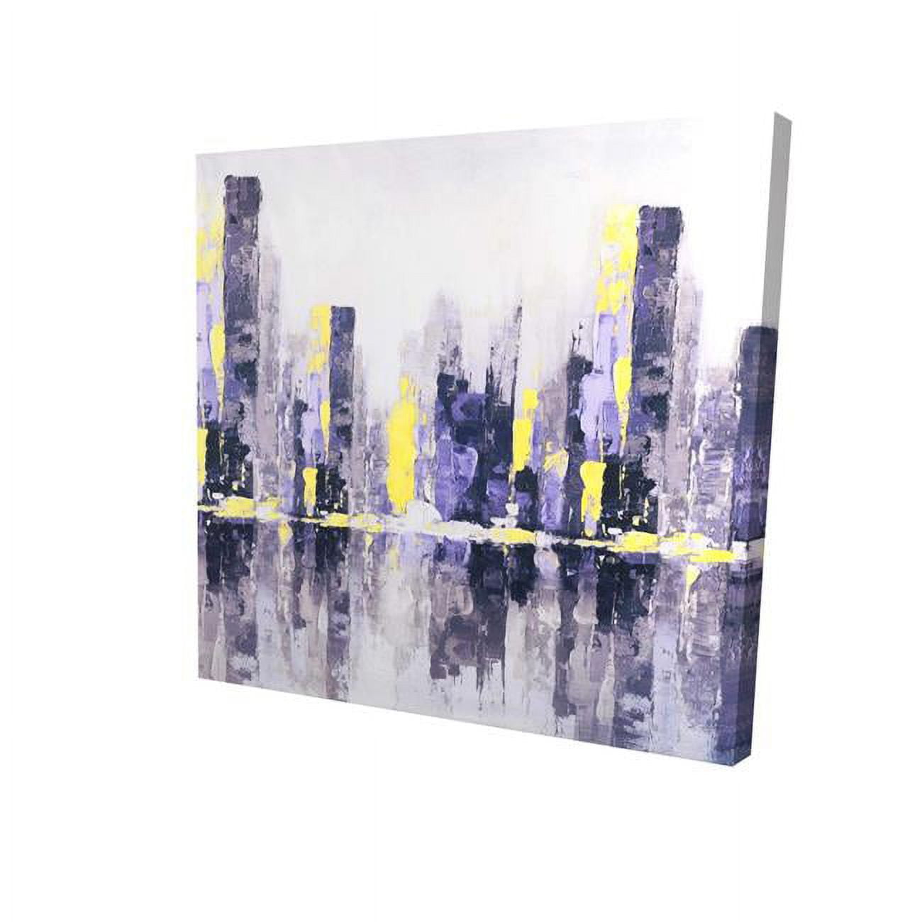 16 x 16 in. Abstract Purple City-Print on Canvas