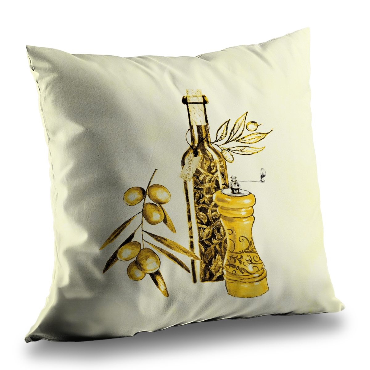 C1PT1616NPX31B 16 x 16 in. Olive Oil & Pepper Throw Pillow - Kitchen Decor Insert