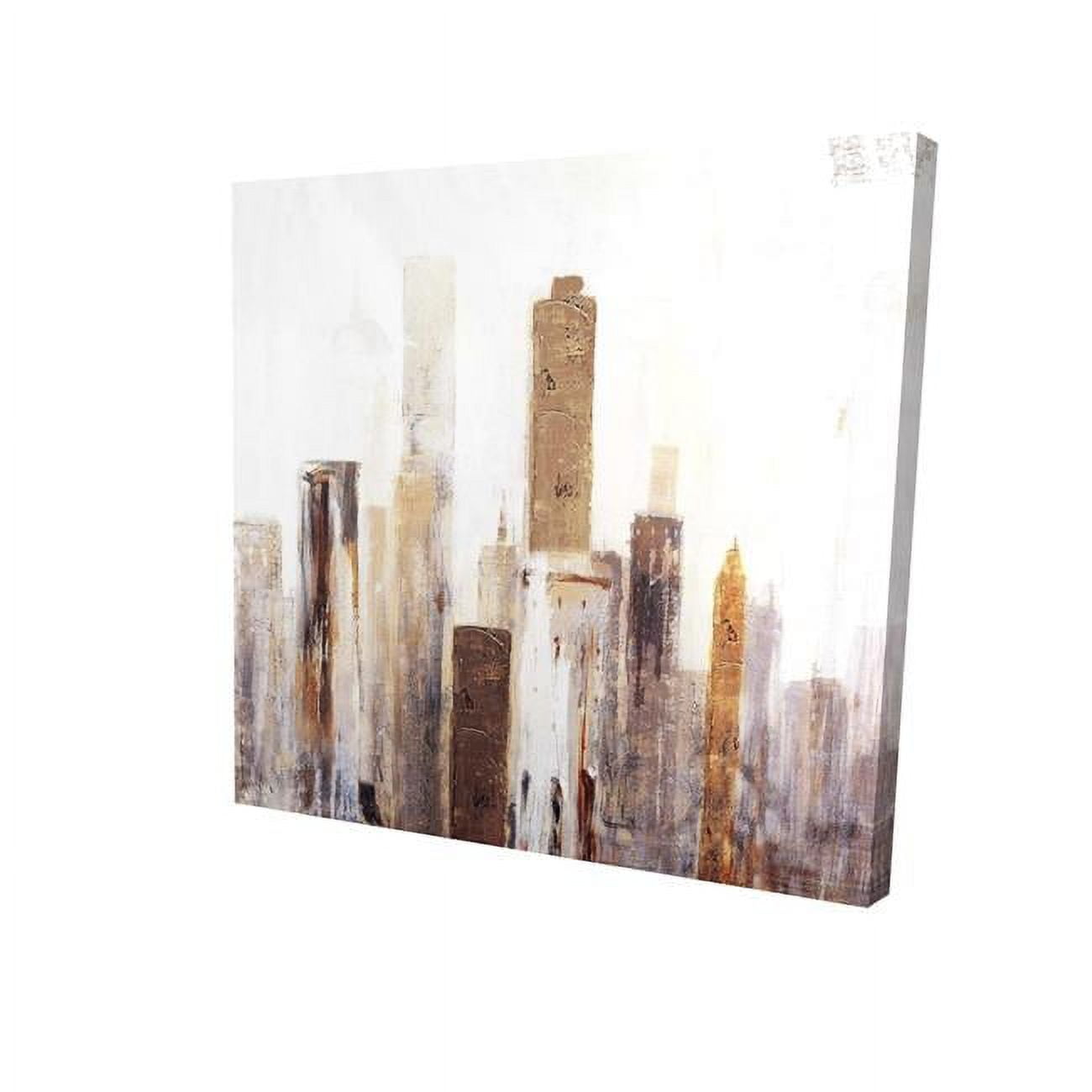 16 x 16 in. Abstract Earthy Tones City-Print on Canvas
