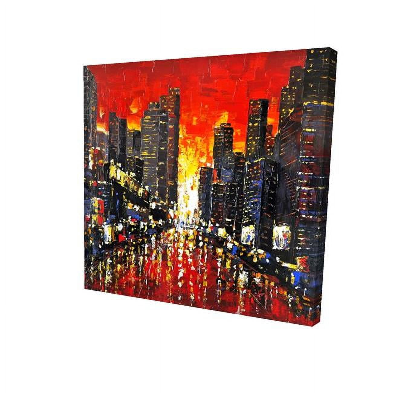 16 x 16 in. Abstract Sunset on the City-Print on Canvas