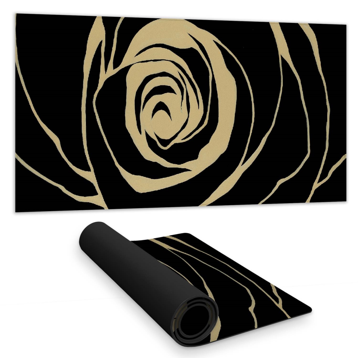 C1DM1531A7ZY9G 16 x 32 in. Black Rose Floral & Botanical Desk Mat - Romantic Home Decor
