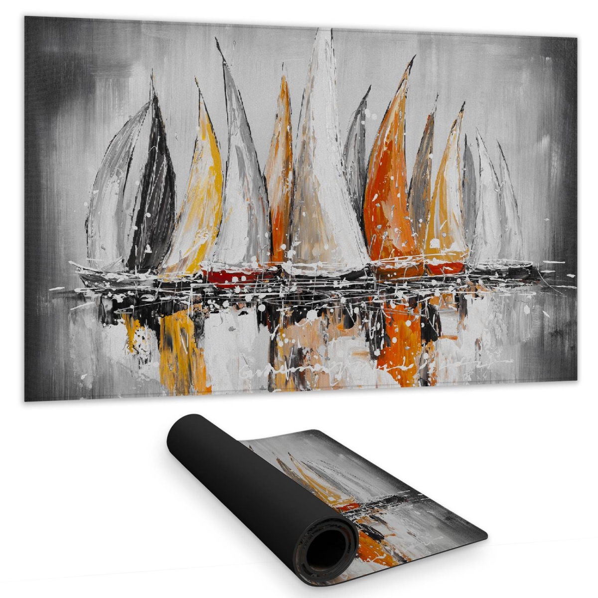 C1DM1424TLK69B 14 x 24 in. Sails on the Winds Coastal Gray Desk Mat - Bedroom Decor