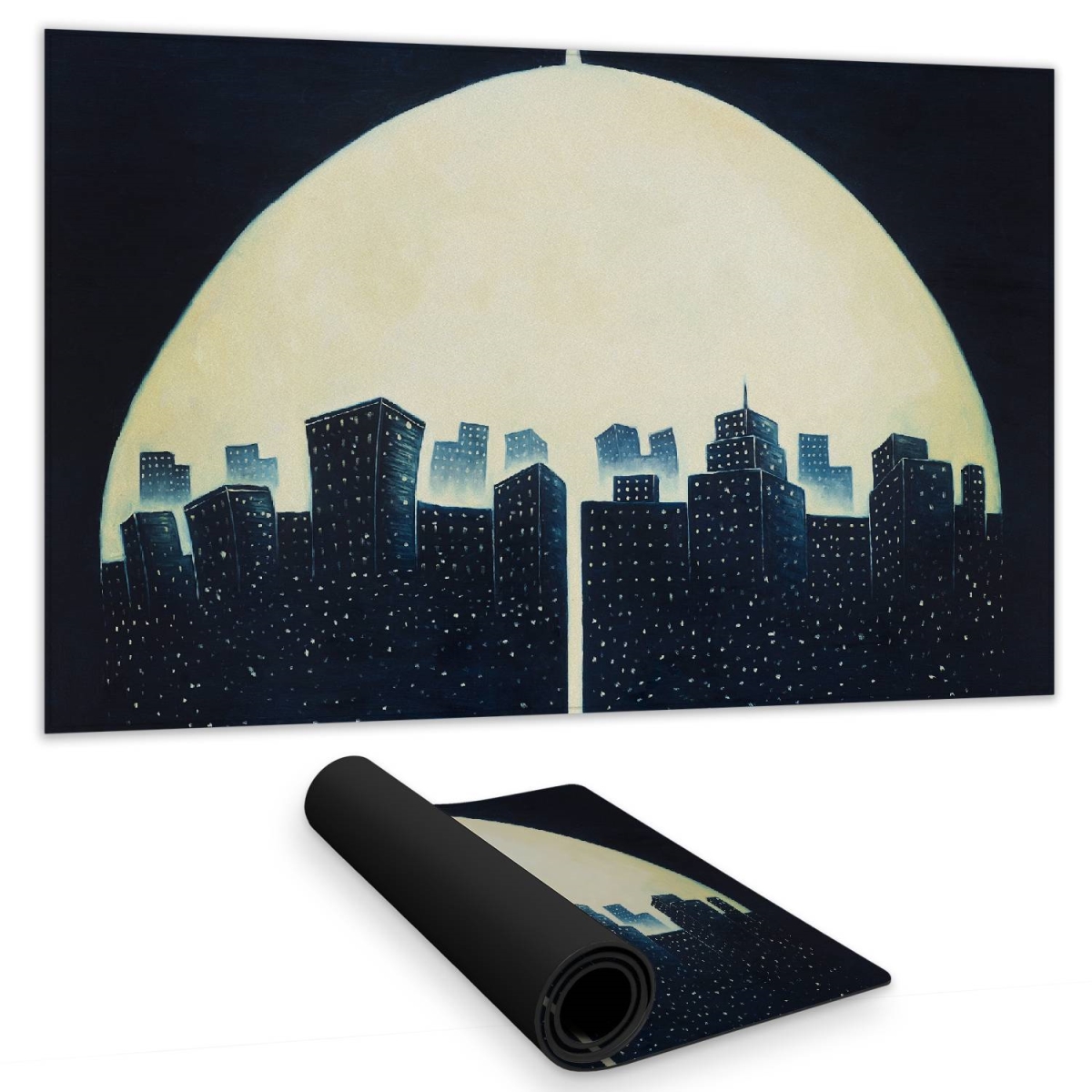 C1DM1424DV119Y 14 x 24 in. City Under Umbrellas Desk Mat - Building Bedroom Decor