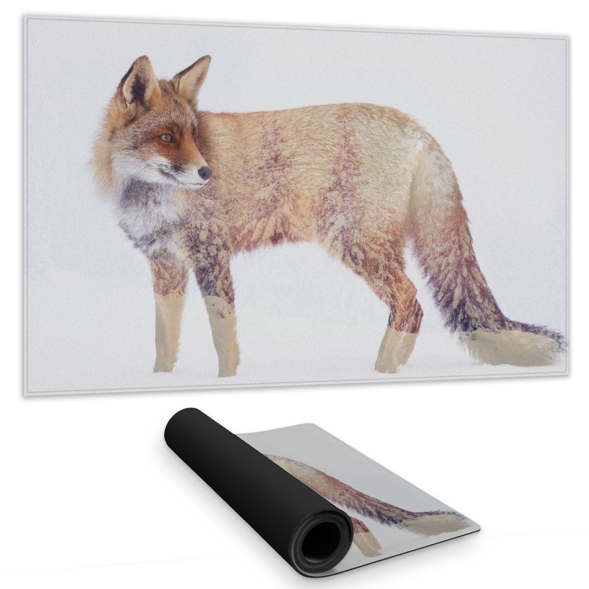C1DM1424R8G1FK 14 x 24 in. Gray Scenic Animals Desk Mat - Forest & Fox Home Decor