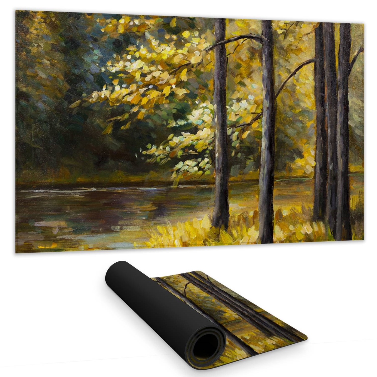 C1DM142443053W 14 x 24 in. Blue Fall Landscape Desk Mat - Contemporary Home Decor
