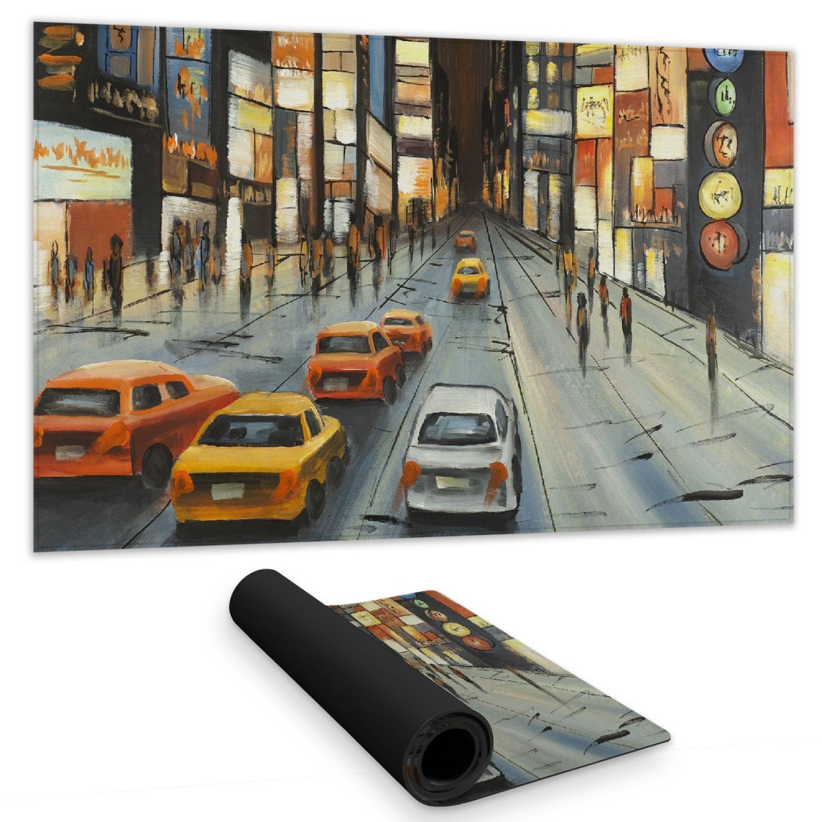 C1DM1424500AFL 14 x 24 in. View on Times Square Desk Mat - Bedroom Decor - Building Cities