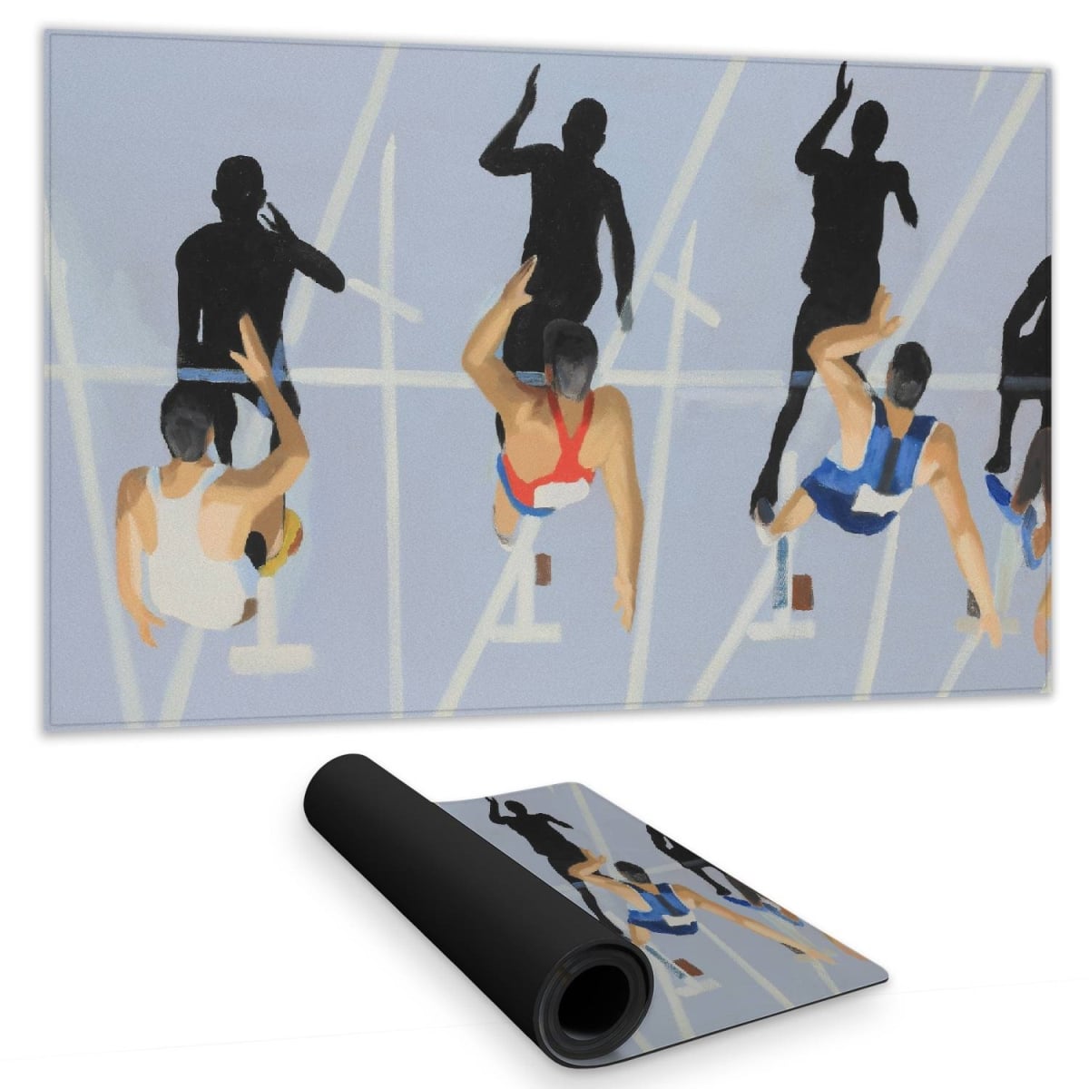 C1DM1424JJXO5Q 14 x 24 in. On Your Marks Desk Mat - Sports & Games Hobbies Home Decor