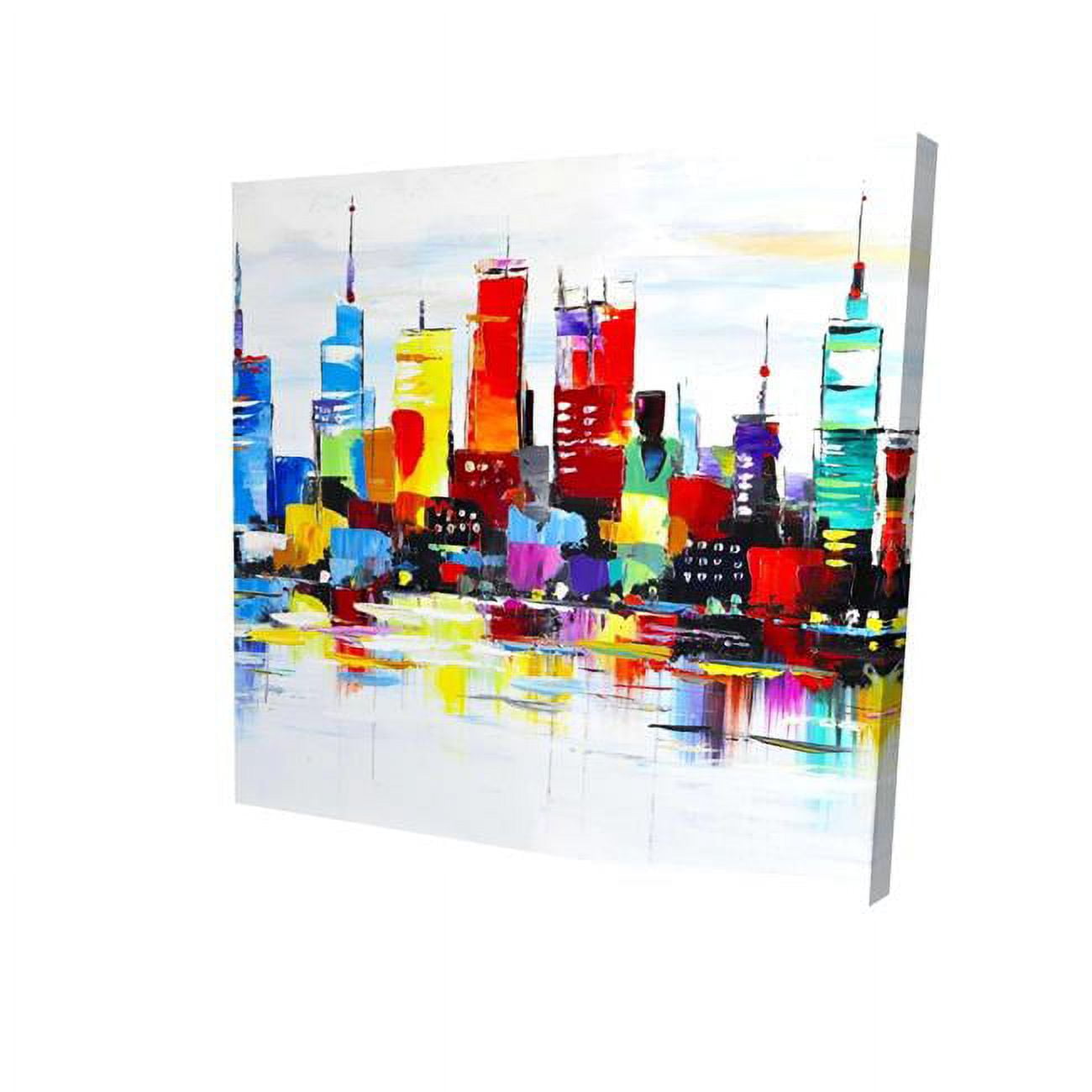 16 x 16 in. Abstract & Colorful City-Print on Canvas