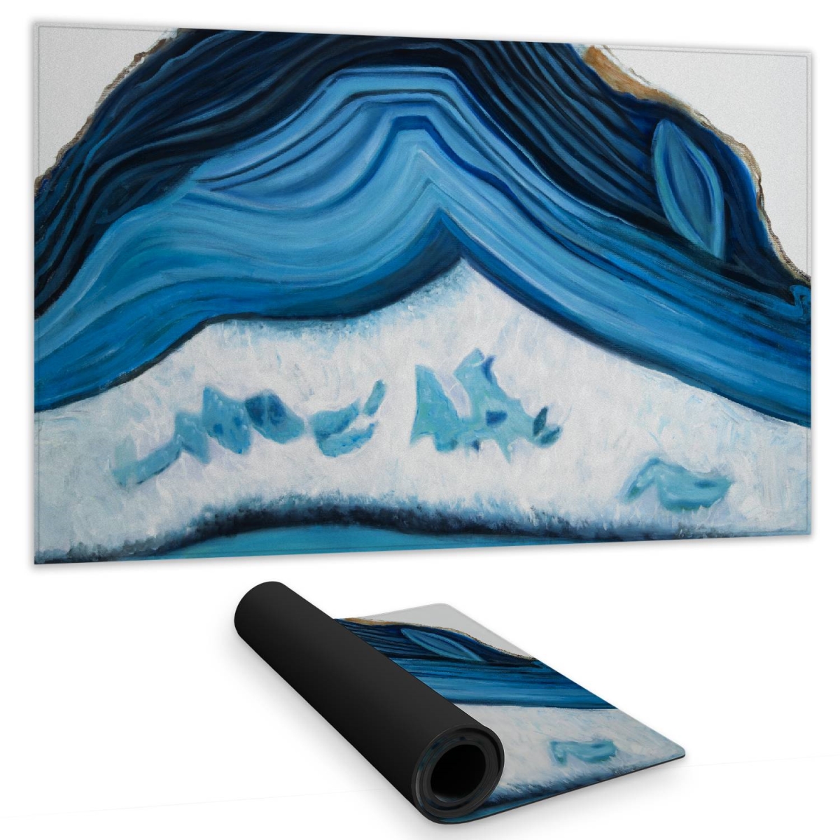 C1DM1424C61ZCB 14 x 24 in. Blue Geode Profile Desk Mat - Modern Home Decor Accessory