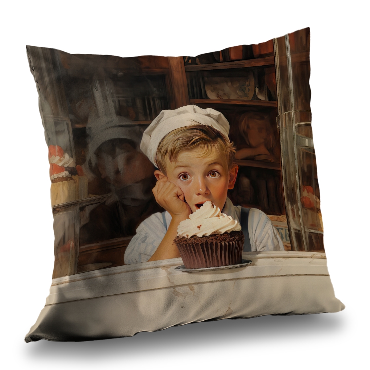 C1PT1414XGFGOV 14 x 14 in. The Best Cupcake - White Kitchen Poly Twill Throw Pillow Insert